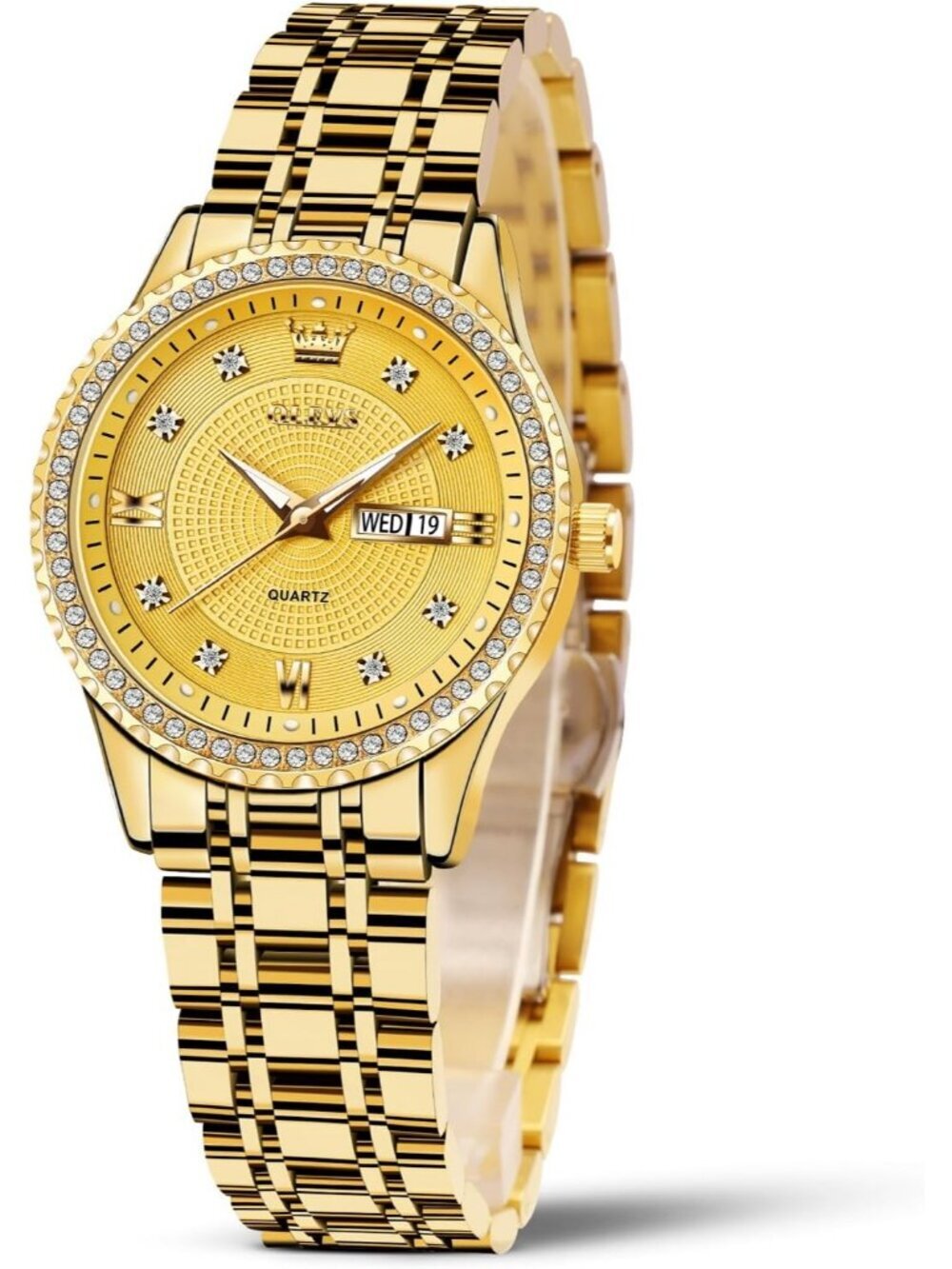 Women's Gold Analog Quartz Stainless Steel Waterproof Outfit Luxury Wrist Watch